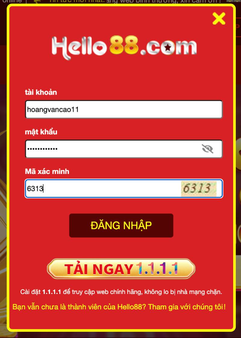 Hello88 Pazbrd5 - link đăng ký hello 88 đăng nhập hello88.com 13 Bước 2: Điền đúng thông tin đăng nhập để tiếp tục.