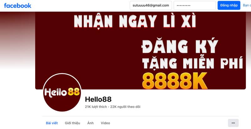 Liên Hệ 3 Liên hệ qua Facebook Hello88
